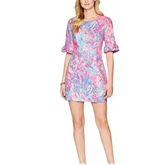 Lilly Pulitzer Fiesta Stretch Dress in Aquadesiac - Picture 2 of 14